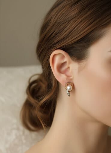 Серьги, Проба 585, Циркон, Женские, Б/у