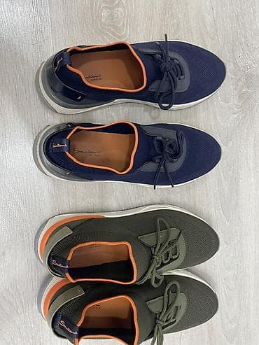 Жеке буюмдар: Мужские кроссовки Santoni - Размер: 42 - Цвет: оливковый верх с — 4