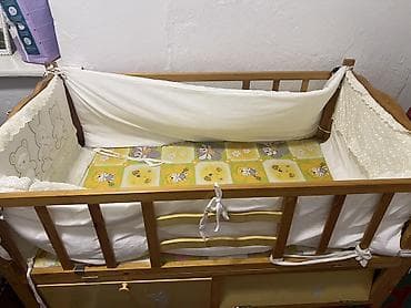 мебелью: Детская односпальная кровать, Б/у, Для девочки, Для мальчика, С бортиком, Дерево, Самовывоз — 1