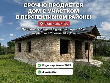 Үйлөр: Срочно продаётся дом с участком в перспективном районе! 📍 Село — 1