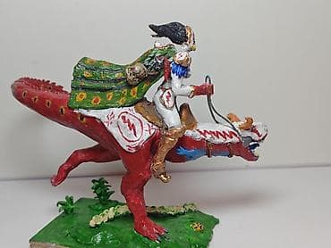 Велозапчасти: Фигурка настольного воина-райдера на ящере (фэнтези/варгейм). - — 3