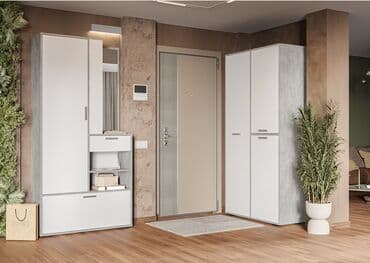 шыфонеры: Денвер ШК 01 - Шкаф, Белый/Ателье светлый, Стендмебель Дизайн шкафа — 2