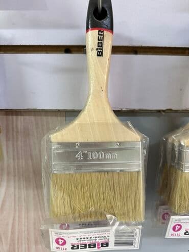 Кисть малярная Biber шириной 100 мм (4 дюйма) с деревянной ручкой и at lalafo.kg Кисть малярная Biber шириной 100 мм (4 дюйма) с деревянной ручкой и