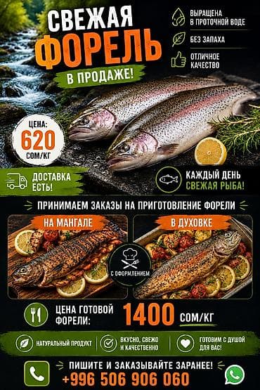 Свежая форель — каждый день! - Выращена в проточной воде - Без