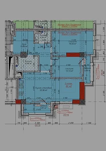 elegance stroy: 3 комнаты, 80 м², Элитка, 4 этаж, Готовая ПСО (под самоотделку) — 5