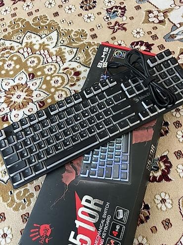 блади а7: Клавиатура, Bloody, Механическая, Проводное подключение, Размер: 100% — 1