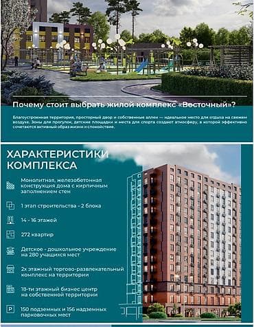 дешевые квартиры от застройщика: Строится, 1 комната, 50 м² — 2