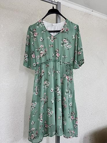 летний платье: Повседневное платье, Лето, Длинная модель, Шифон, S, M, L — 7