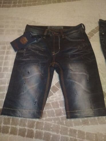 белые шорты с завышенной талией: Шорты джинсовые! Новые, остались 2шт. Тёмно-синий, размер 31 — 3