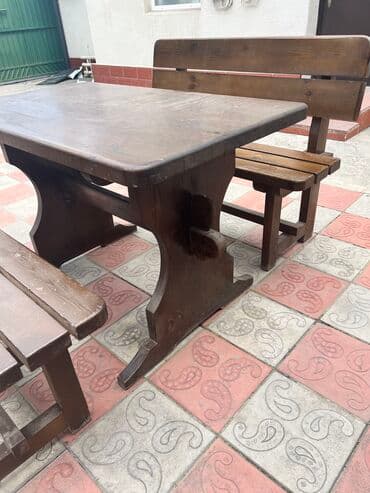 мебель для ресторанов и кафе: Продаю комплект стол,скамейка из дерево Для кафе,бани,дачи,дома Стол — 3