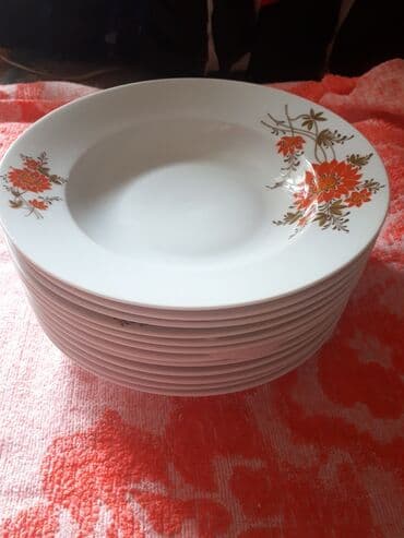 посуда кобальт: Тарелки фарфоровые разные: 1. Подстановочные 6шт. "Дулево" — 5