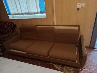 детские двухъярусные кровати фото: Раскладной диван, Б/у, Тройка — 4