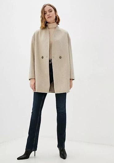 Личные вещи: Пальто, Кокон, Осень-весна, Короткая модель, Оверсайз, S — 2