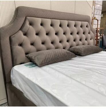 кровать односпальная с подъемным механизмом: Представлена кровать с мягким изголовьем, выполненная в сером цвете — 4