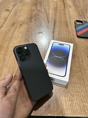 IPhone 14 Pro, Б/у, 256 ГБ, Черный, Коробка, 75 % — 1