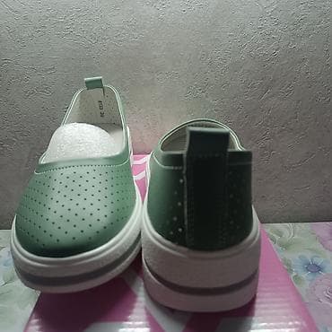 весенние туфли: Женские летние балетки/кеды на платформе - Цвет: нежно‑зелёный с — 4