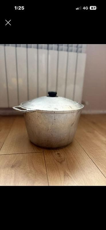 Алюминиевый казан с крышкой - Материал: литой алюминий - at lalafo.kg Алюминиевый казан с крышкой - Материал: литой алюминий -