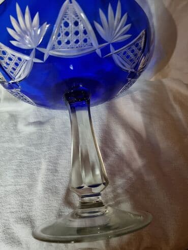 сколько стоит хрусталь: Хрустальная фруктовница . Кобольтовая. Сталинский ампир. 1950-60 — 3