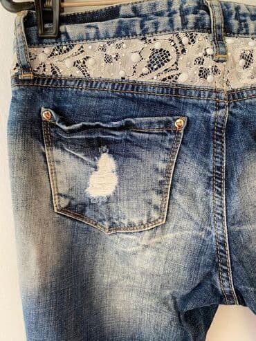 срочно продаю в связи с переездом: Стильные рваные джинсы р.27 от французского бренда, мягкие и очень — 8