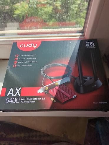 Модемы и сетевое оборудование: Адаптер Cudy AX5400 Wi-Fi 6E чип ax210ngw Bluetooth 5.3 PCIe. Есть — 1