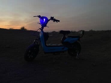 прокат электровелосипедов: Электроскутер Panda (синий) - Компактный городской электроскутер с — 5