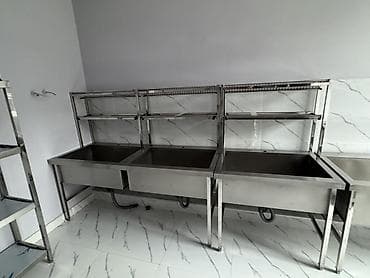 Промышленные моечные ванны и столы из нержавеющей стали, стеллажи,стол at lalafo.kg Промышленные моечные ванны и столы из нержавеющей стали, стеллажи,стол
