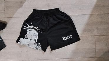 Шорты Uptop, черные, с принтом Статуи Свободы. - Свободный крой до