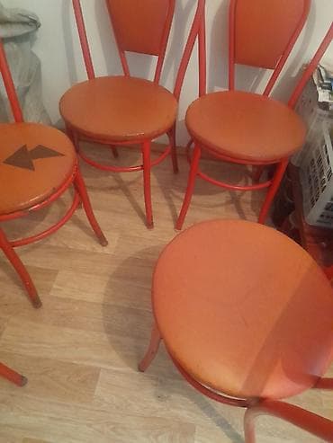 Стул для кухни, Б/у, Железо, цвет - Красный