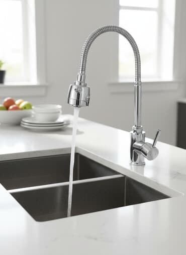 смисители: Гибкий кухонный смеситель с вытяжной/гусиной шеей и — 1