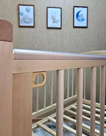 Люлькалар: Детская кровать 60х120 - 7000сом Березовое дерево, натуральный — 6