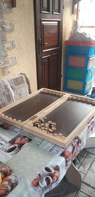 нарды: Нарды/шашки (деревянный складной набор) - Материал: натуральное — 1