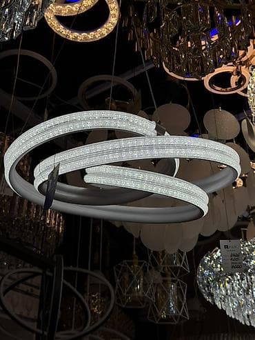 Люстры: Современная подвесная LED-люстра с фигурными кольцами - Дизайн — 1