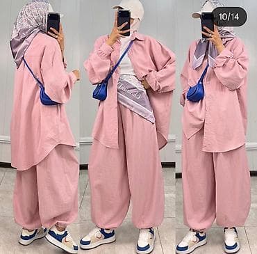 оверсайз одежды: Костюм oversize для женщин в стиле modest fashion. Состав комплекта — 10