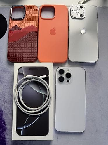 macbook 2012 pro: IPhone 16 Pro Max, Б/у, 256 ГБ, Белый, Защитное стекло, Чехол, Кабель, 95 % — 5