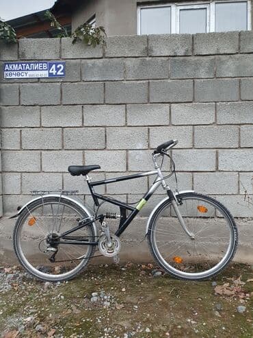 электромотоцикл для детей: Горный велосипед с двумя подвесками, серебристо‑черный — 1