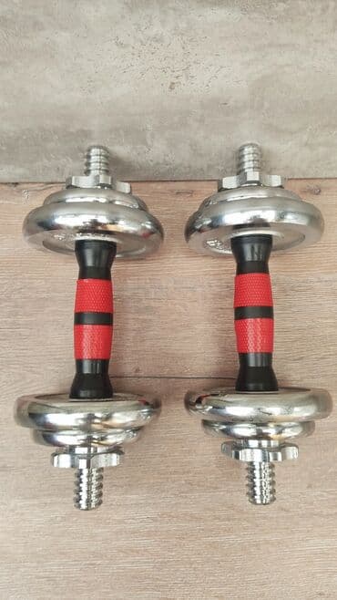 гантели наборные хромированные: Гантели по 5кг каждая 4 блина по 1,25кг 4 блина по 0.5кг общий вес — 1