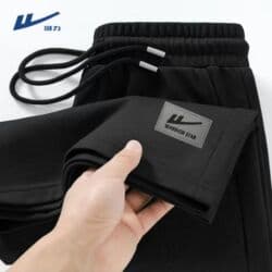 брендовые мужские спортивные костюмы из турции: Прямые широкие спортивные широкие брюки на осень-зиму с начёсом и без — 6