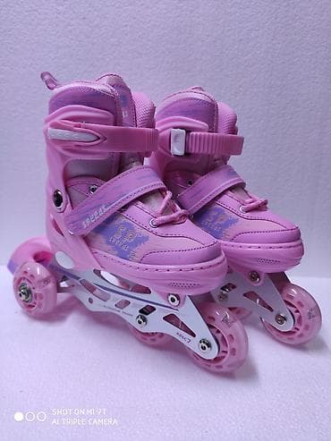 детские ролик: Детские раздвижные роликовые коньки Speeds (розовые) - Тип — 2