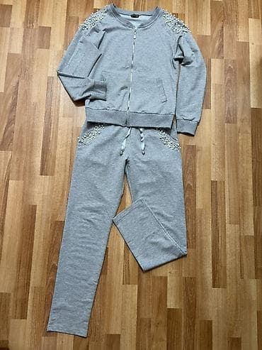 трико рудис: Спортивный костюм Danzel Couture, женский - Цвет: светло‑серый меланж — 1