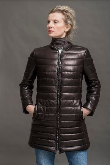 Киреге берилүүчү кийимдер: Стильный кожаный пуховик производства Турция поможет выглядеть — 4