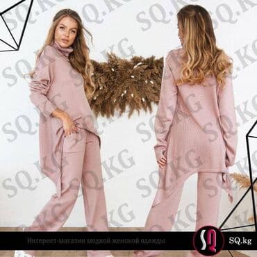 туника трикотажная: Трикотажный костюм (туника свободного кроя + брюки на резинке) — 2