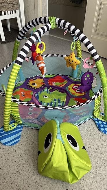 Игровые манежи: Развивающий детский игровой коврик‑манеж «Черепашка» с дугами и — 5