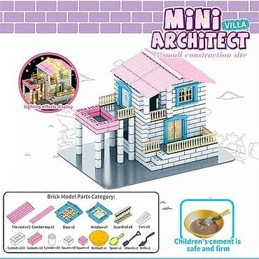 Балдар транспорту: Конструктор из кирпичиков «Вилла» Двухэтажный дом с балконом и — 1