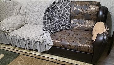 продам мебель б: Комплект мягкой мебели, Самовывоз, цвет - Коричневый — 5