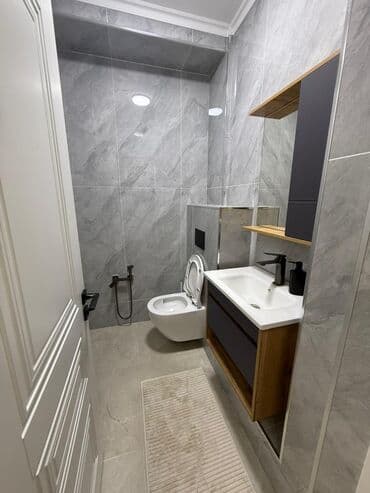 долго срочная квартира бишкек: 2 комнаты, Душевая кабина, Постельное белье, Кондиционер — 4