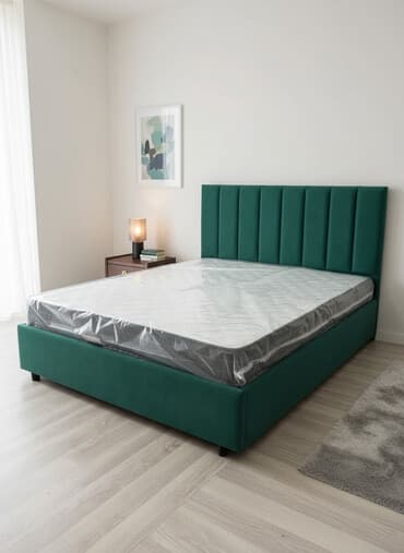 Кровать с мягкой спинкой и основанием Эксклюзив. Вертикальная at lalafo.kg Кровать с мягкой спинкой и основанием Эксклюзив. Вертикальная