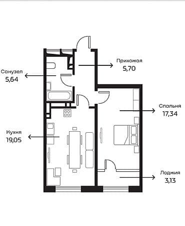 1 комната, 51 м², Элитка, 8 этаж, Евроремонт — 5