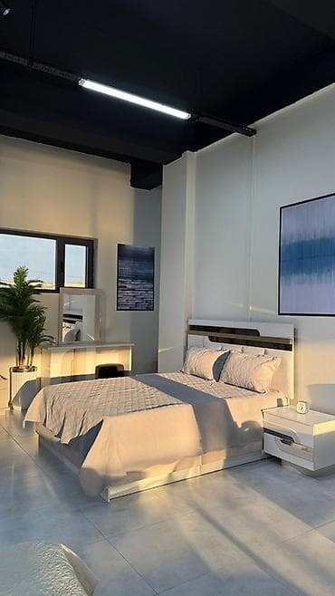 спальный шарнитур: Спальный гарнитур, Новый, Двуспальная кровать, Шкаф, Трюмо, Другая страна производитель, В рассрочку, МДФ, Бесплатная доставка, цвет - Белый — 5