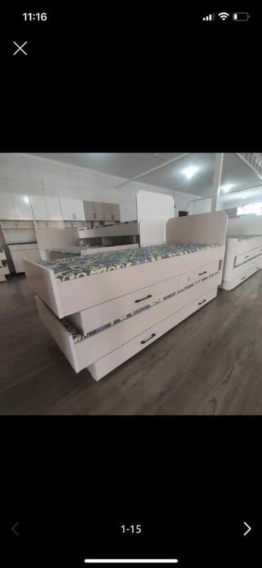 двух грустный кровать: Односпальная кровать, Новый, С матрасом, длина - 190 см — 4