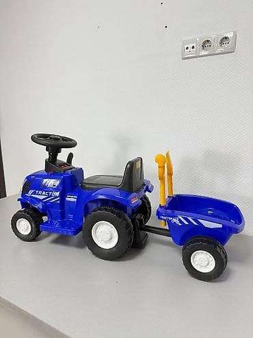 толкатель: Детский каталочный трактор с прицепом - Тип: педальный/каталочный — 4